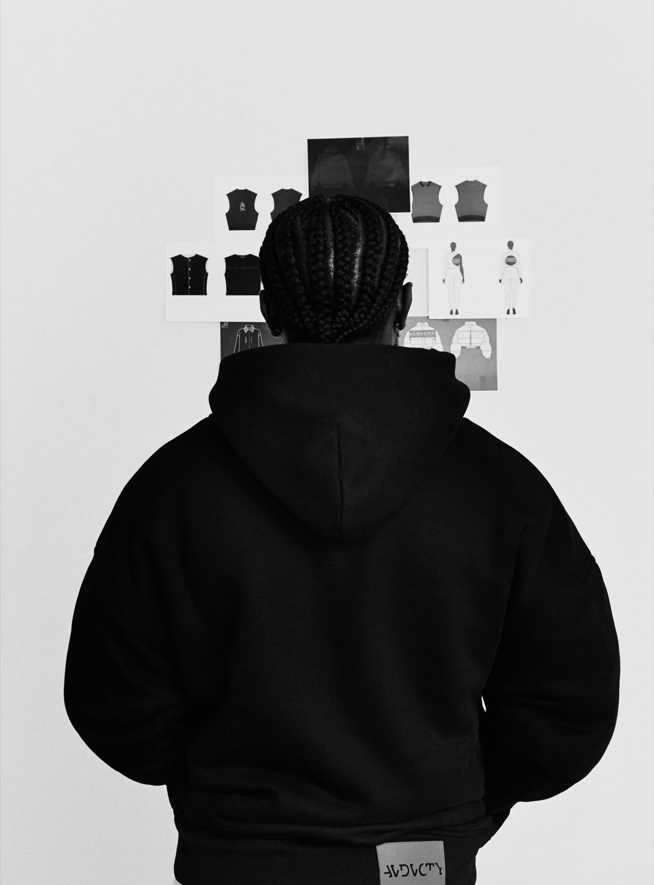 Black hoodie viewed from the back